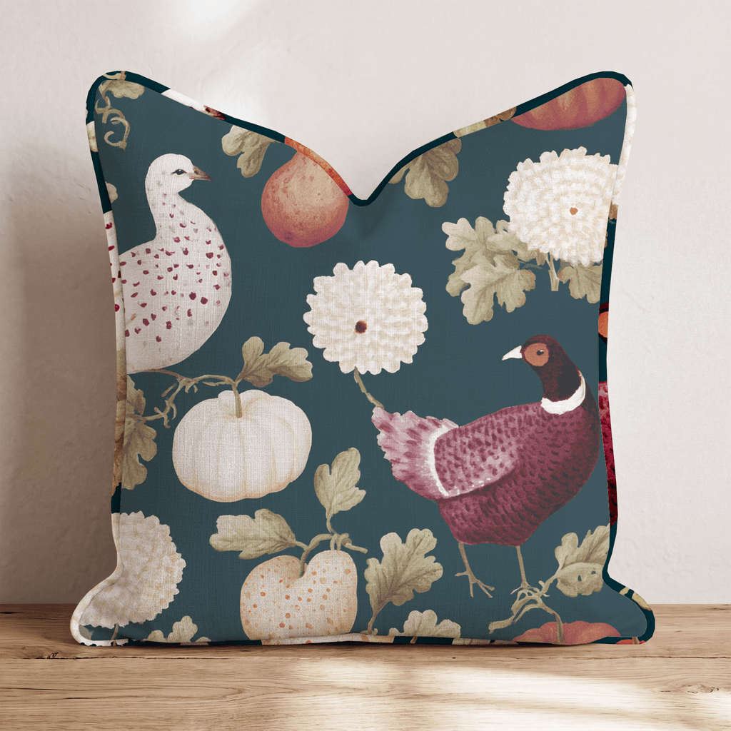Chickens In The Pumpkin Patch Throw Pillow - Hillcroft Home