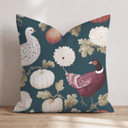 Chickens In The Pumpkin Patch Throw Pillow - Hillcroft Home