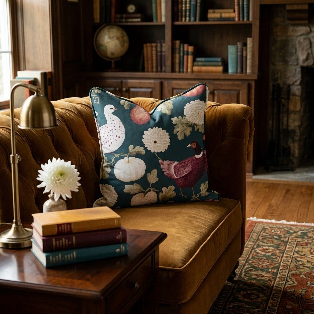 Chickens In The Pumpkin Patch Throw Pillow - Hillcroft Home