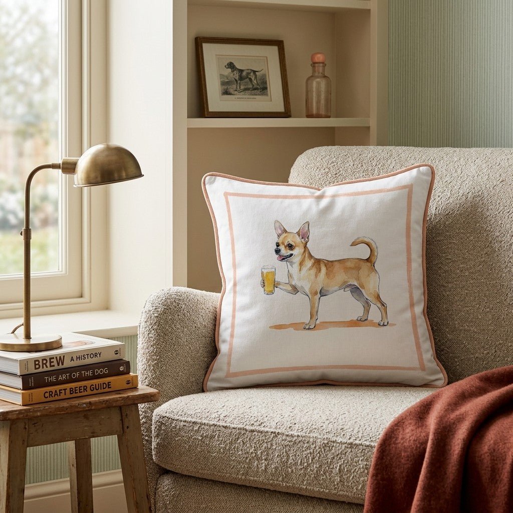 Chihuahua Lager Throw Pillow - Hillcroft Home