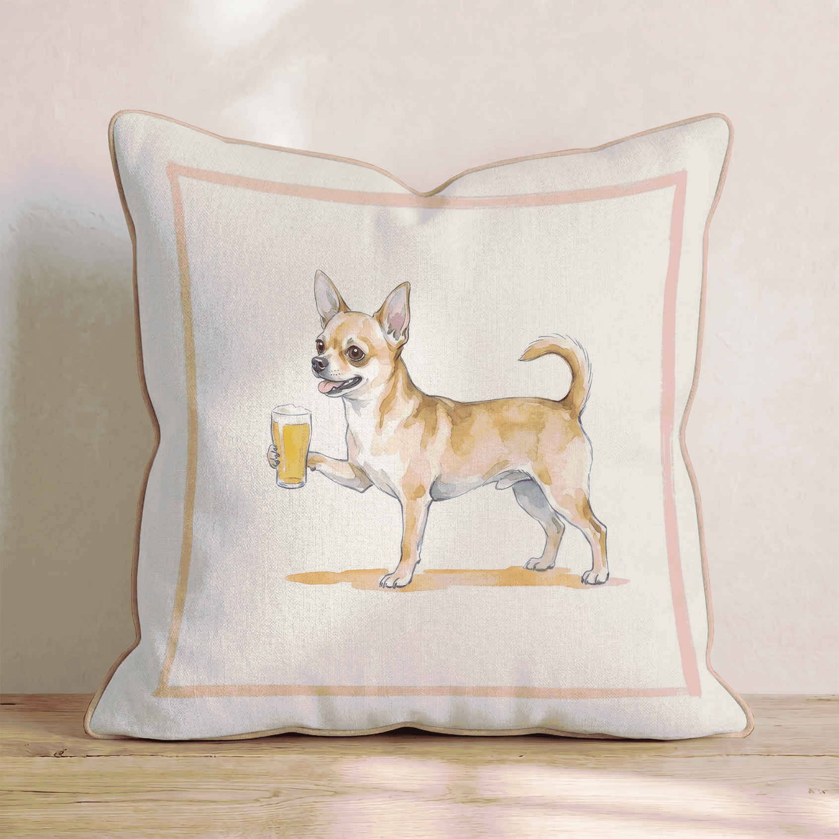 Chihuahua Lager Throw Pillow - Hillcroft Home