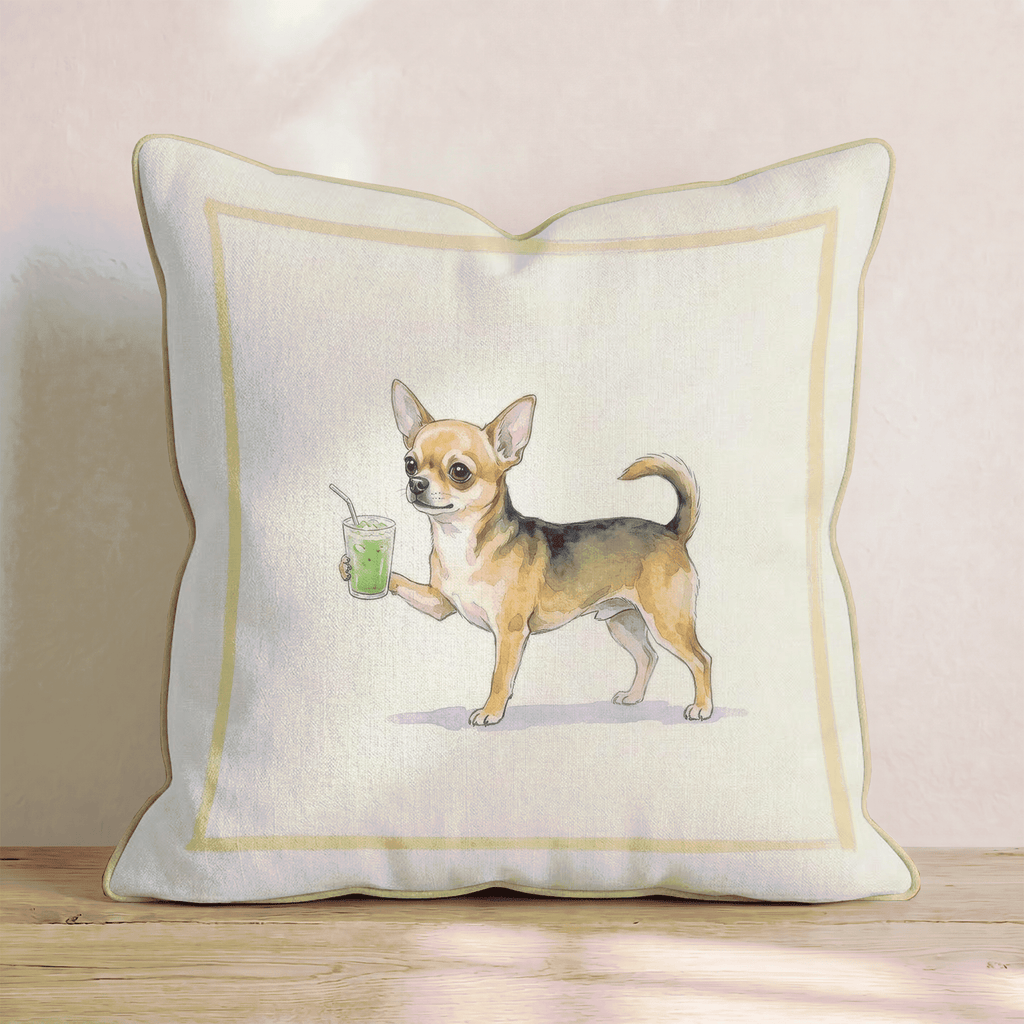 Chihuahua Matcha Throw Pillow - Hillcroft Home