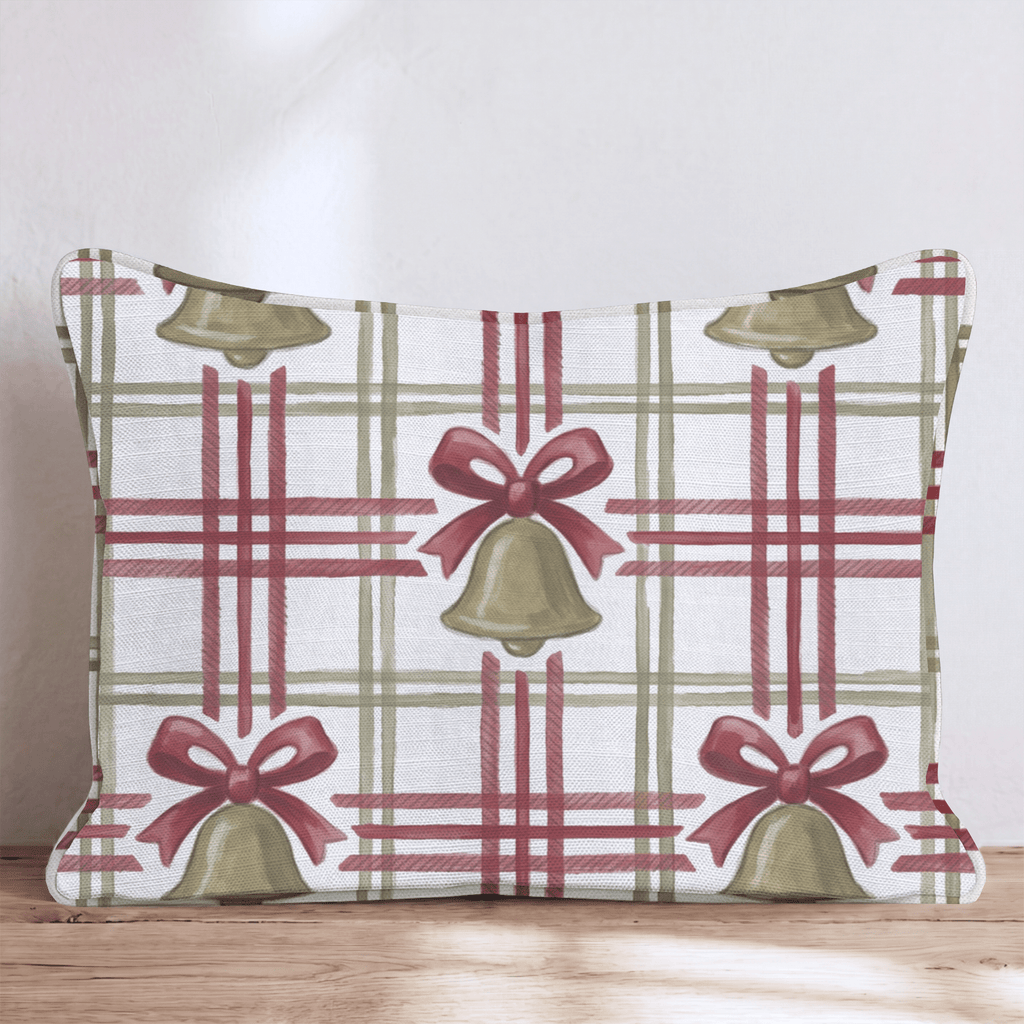 Chime Plaid Garnet Throw Pillow throw pillow - Hillcroft Home