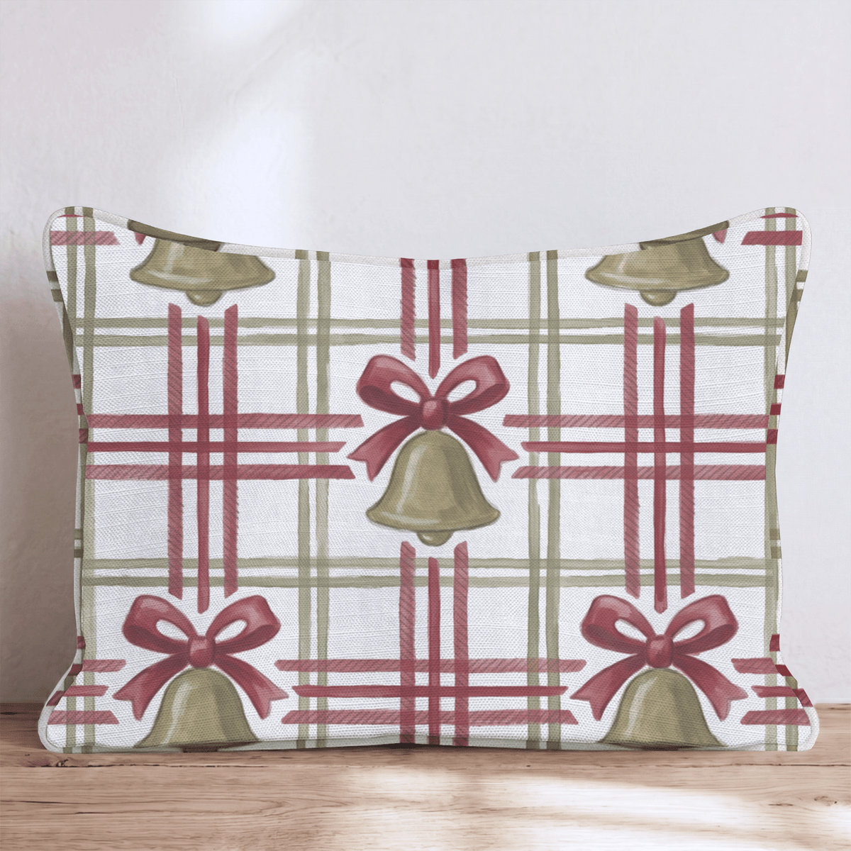 Chime Plaid Garnet Throw Pillow throw pillow - Hillcroft Home