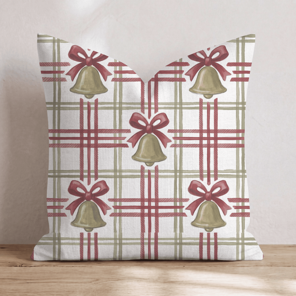 Chime Plaid Garnet Throw Pillow throw pillow - Hillcroft Home