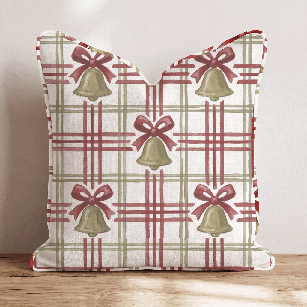 Chime Plaid Garnet Throw Pillow throw pillow - Hillcroft Home