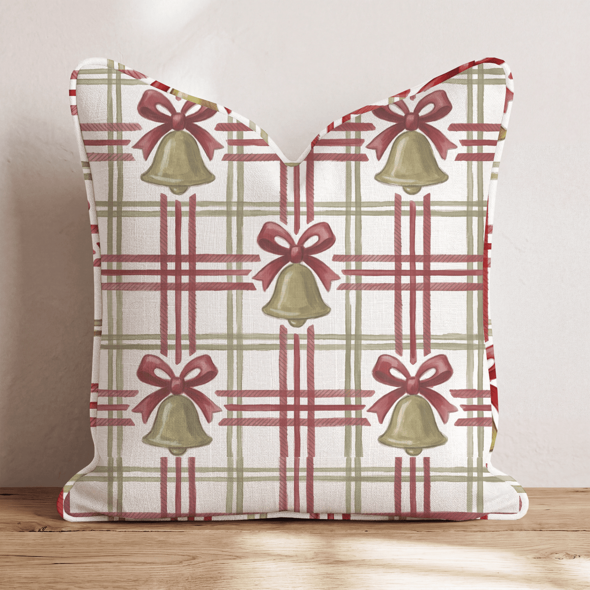 Chime Plaid Garnet Throw Pillow throw pillow - Hillcroft Home