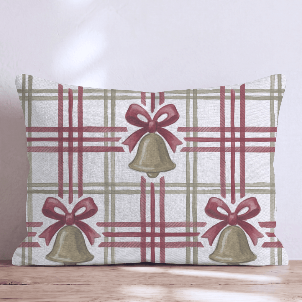 Chime Plaid Garnet Throw Pillow throw pillow - Hillcroft Home