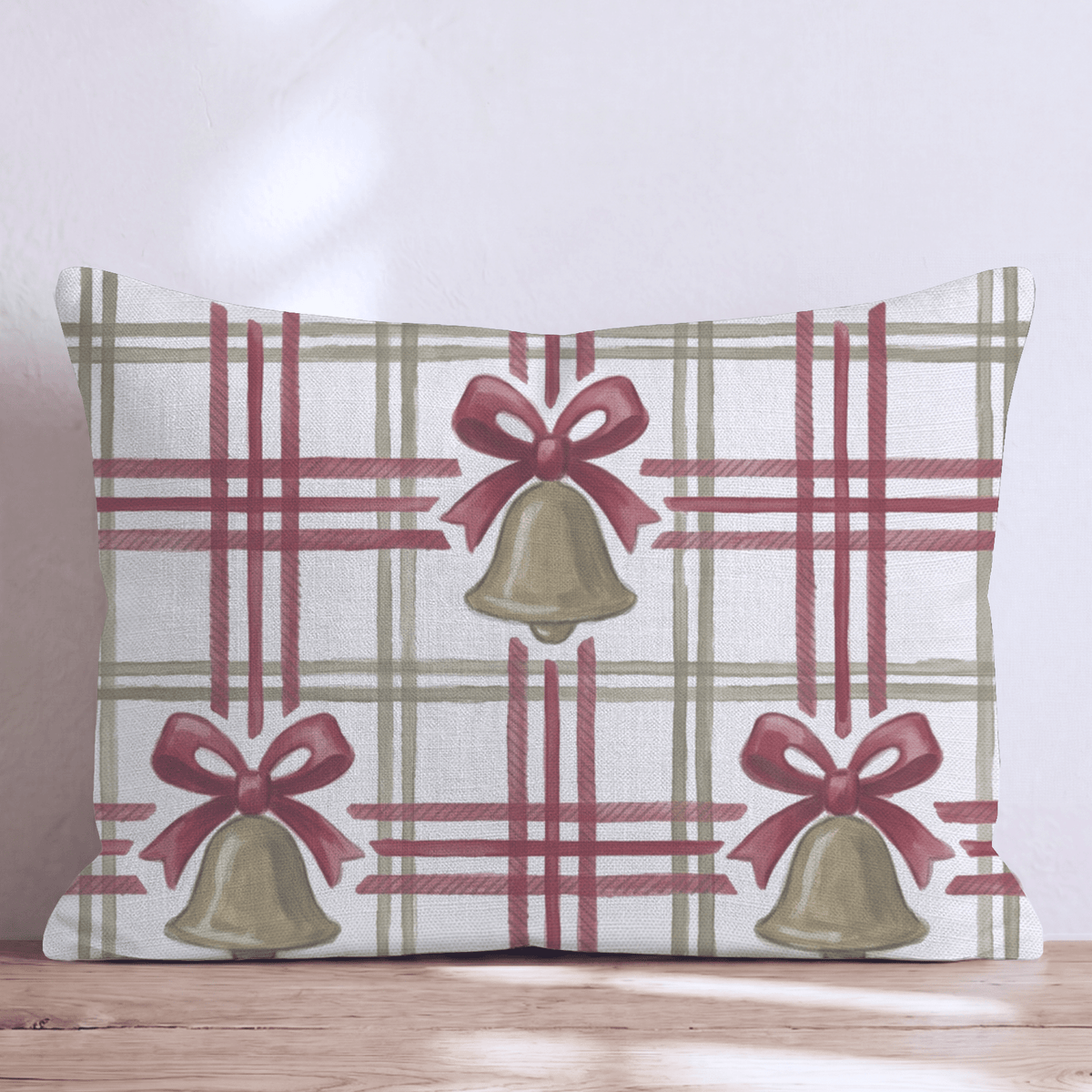 Chime Plaid Garnet Throw Pillow throw pillow - Hillcroft Home