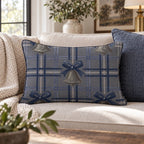 Chime Plaid Navy Throw Pillow throw pillow - Hillcroft Home