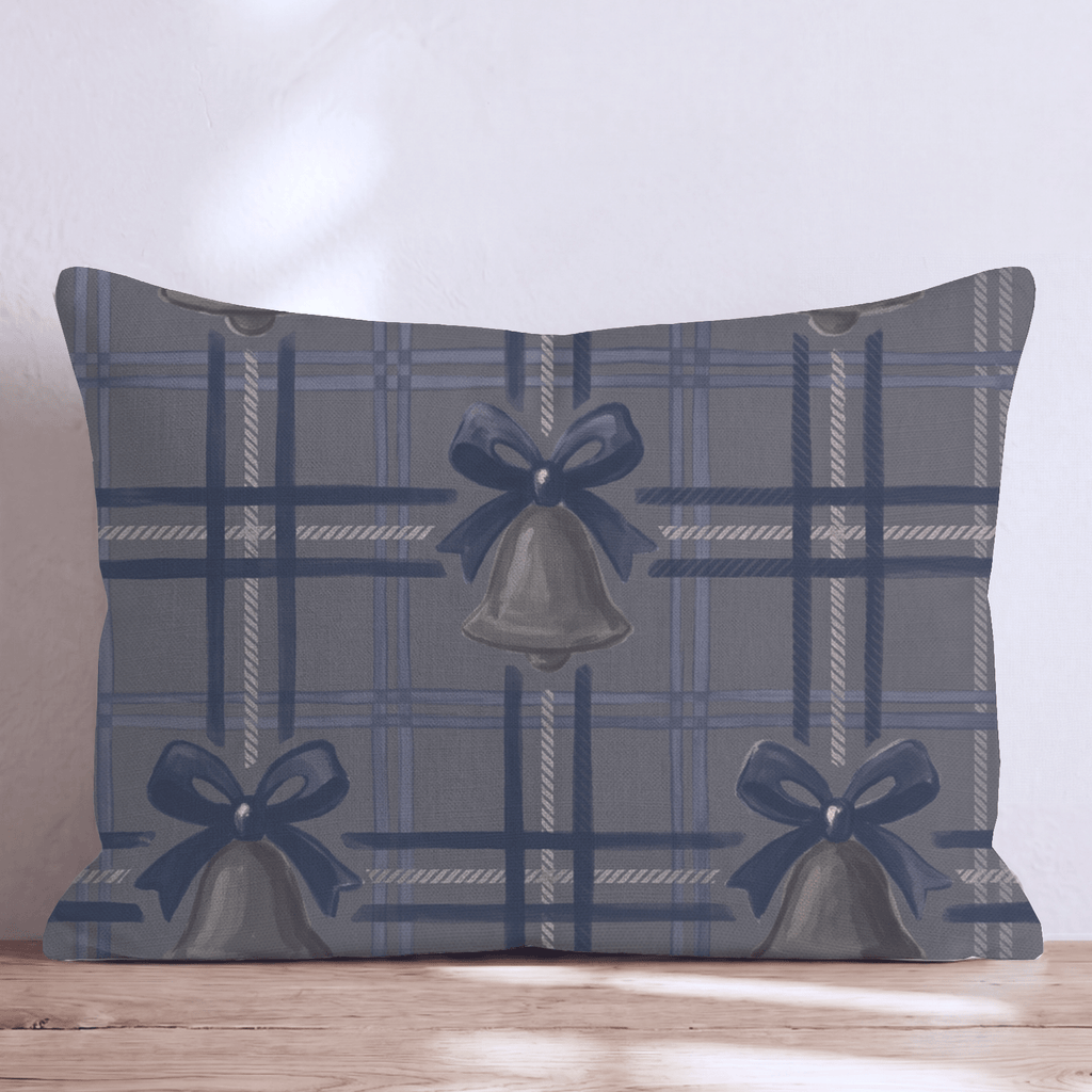 Chime Plaid Navy Throw Pillow throw pillow - Hillcroft Home