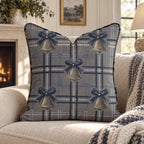 Chime Plaid Navy Throw Pillow throw pillow - Hillcroft Home