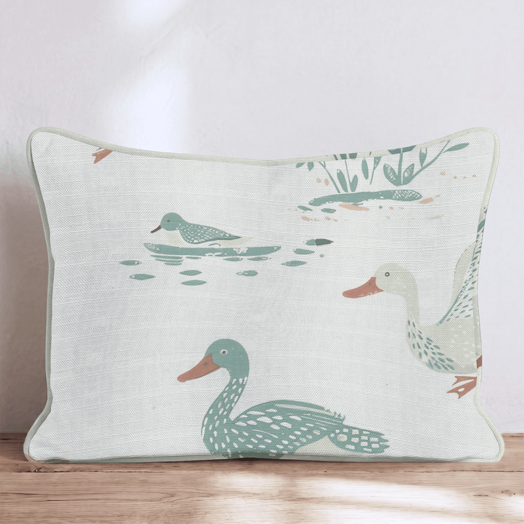 Chinoiserie Duck Pond Throw Pillow - Hillcroft Home