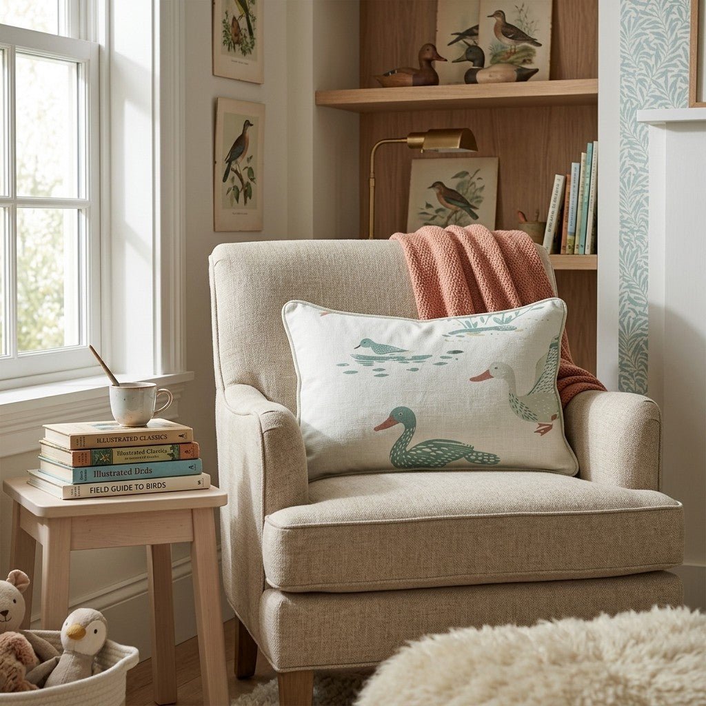 Chinoiserie Duck Pond Throw Pillow - Hillcroft Home