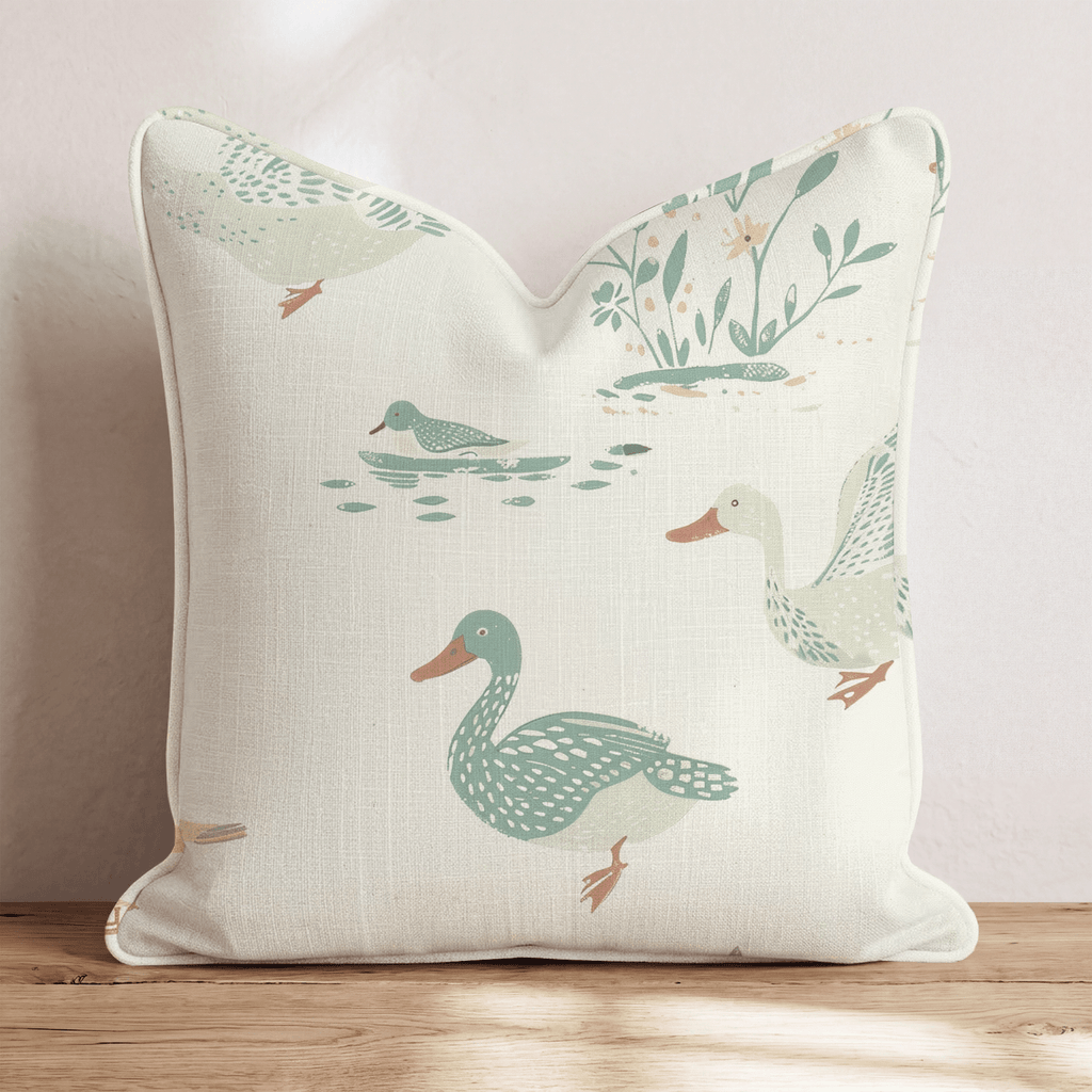 Chinoiserie Duck Pond Throw Pillow - Hillcroft Home