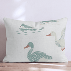 Chinoiserie Duck Pond Throw Pillow - Hillcroft Home