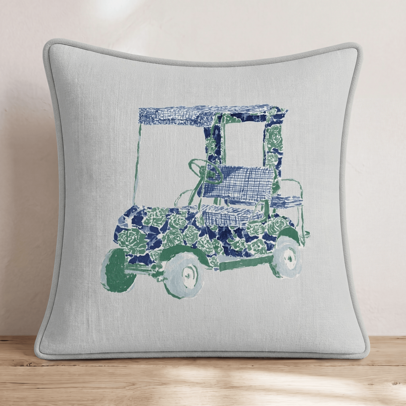 Chinoiserie Golf Cart Throw Pillow - Hillcroft Home