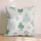 Chinoiserie Pastel Christmas Throw Pillow - Hillcroft Home