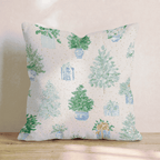 Chinoiserie Pastel Christmas Throw Pillow - Hillcroft Home
