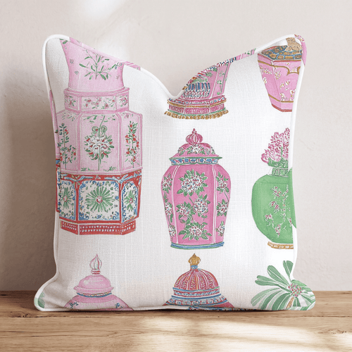 Chinoiserie Pots and Vases Throw Pillow - Hillcroft Home