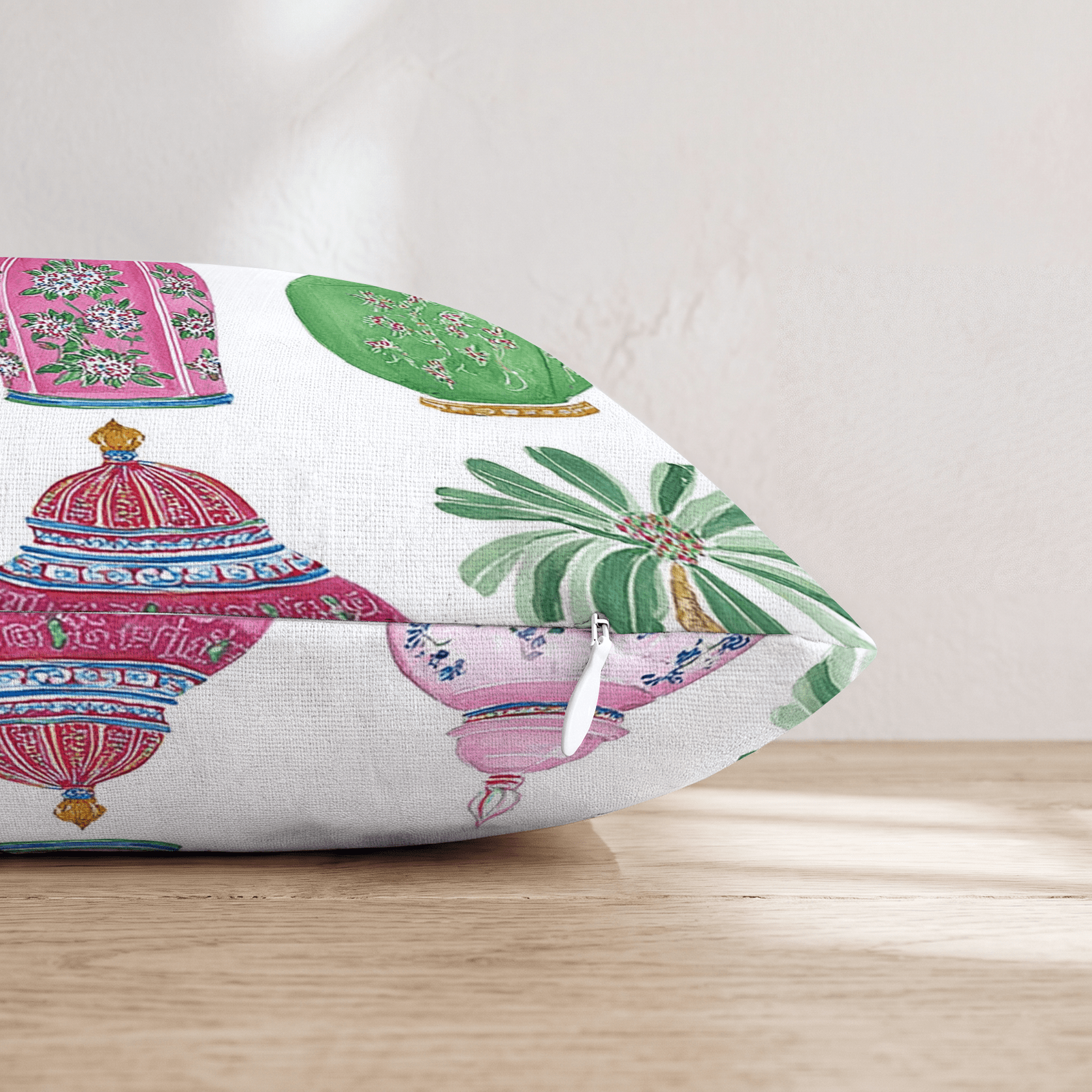 Chinoiserie Pots and Vases Throw Pillow - Hillcroft Home