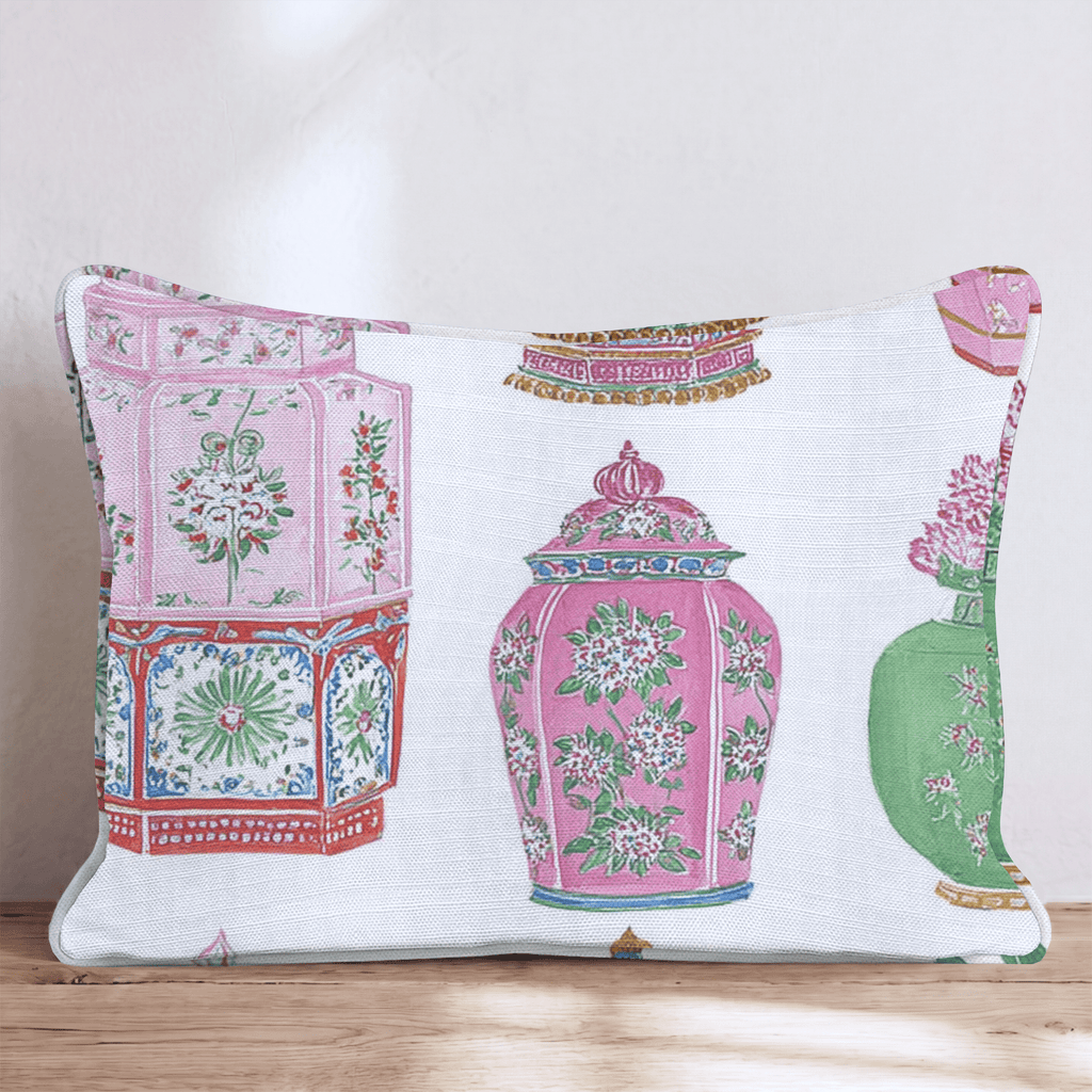 Chinoiserie Pots and Vases Throw Pillow - Hillcroft Home