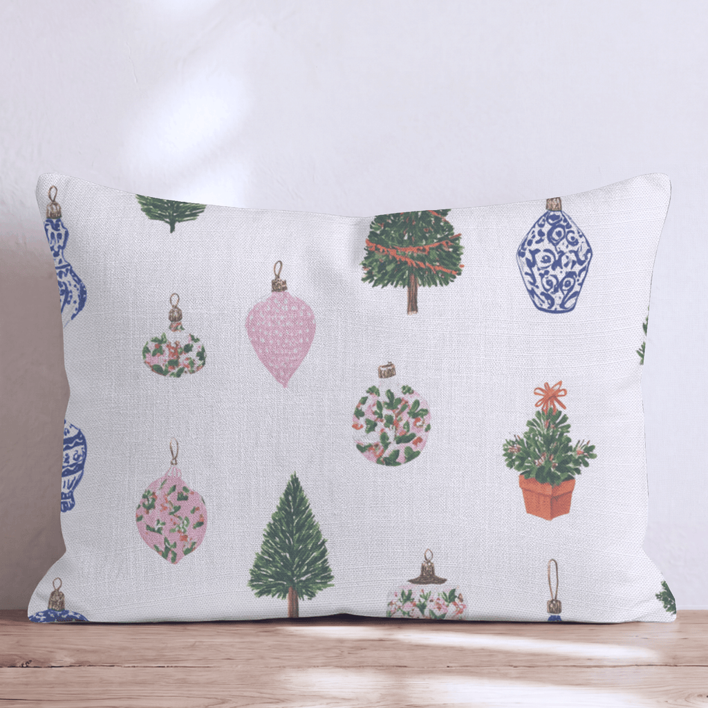 Chinoiserie Tree and Ornament Throw Pillow - Hillcroft Home