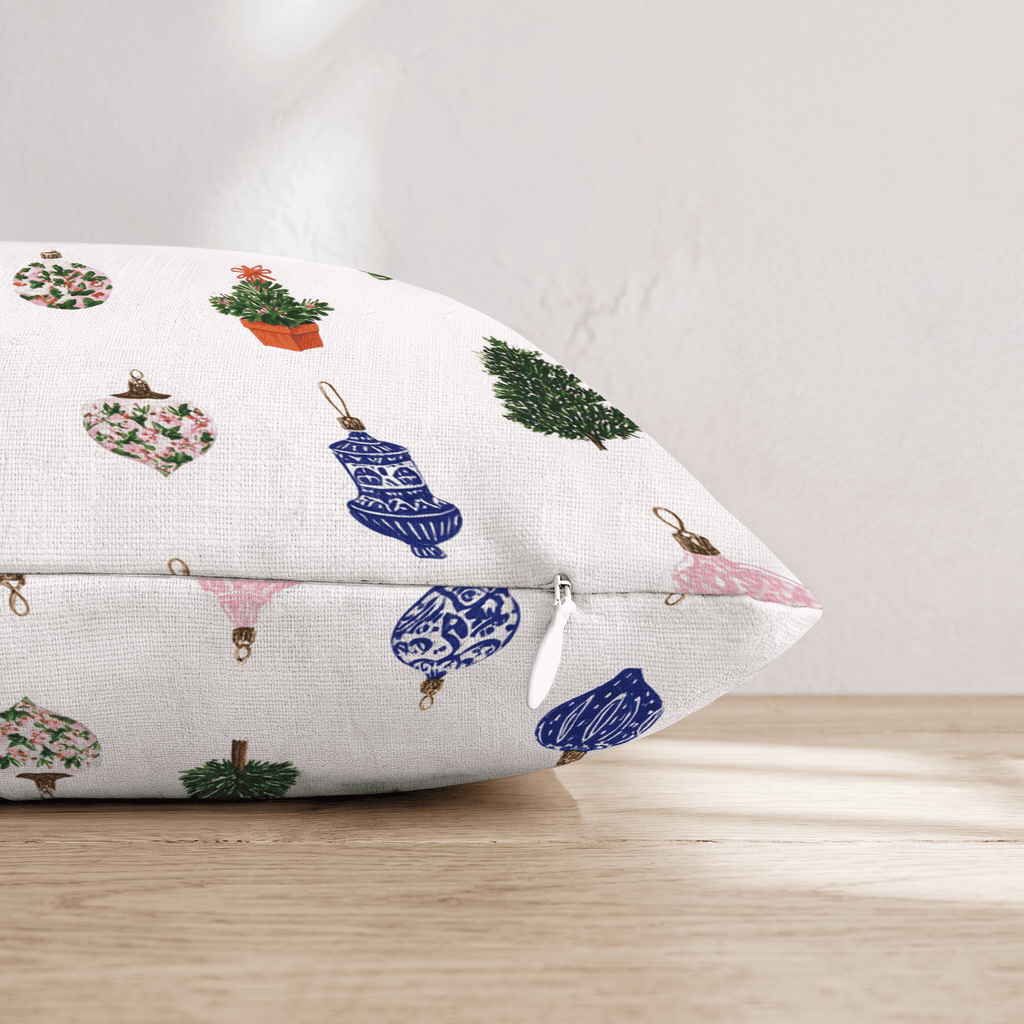 Chinoiserie Tree and Ornament Throw Pillow - Hillcroft Home