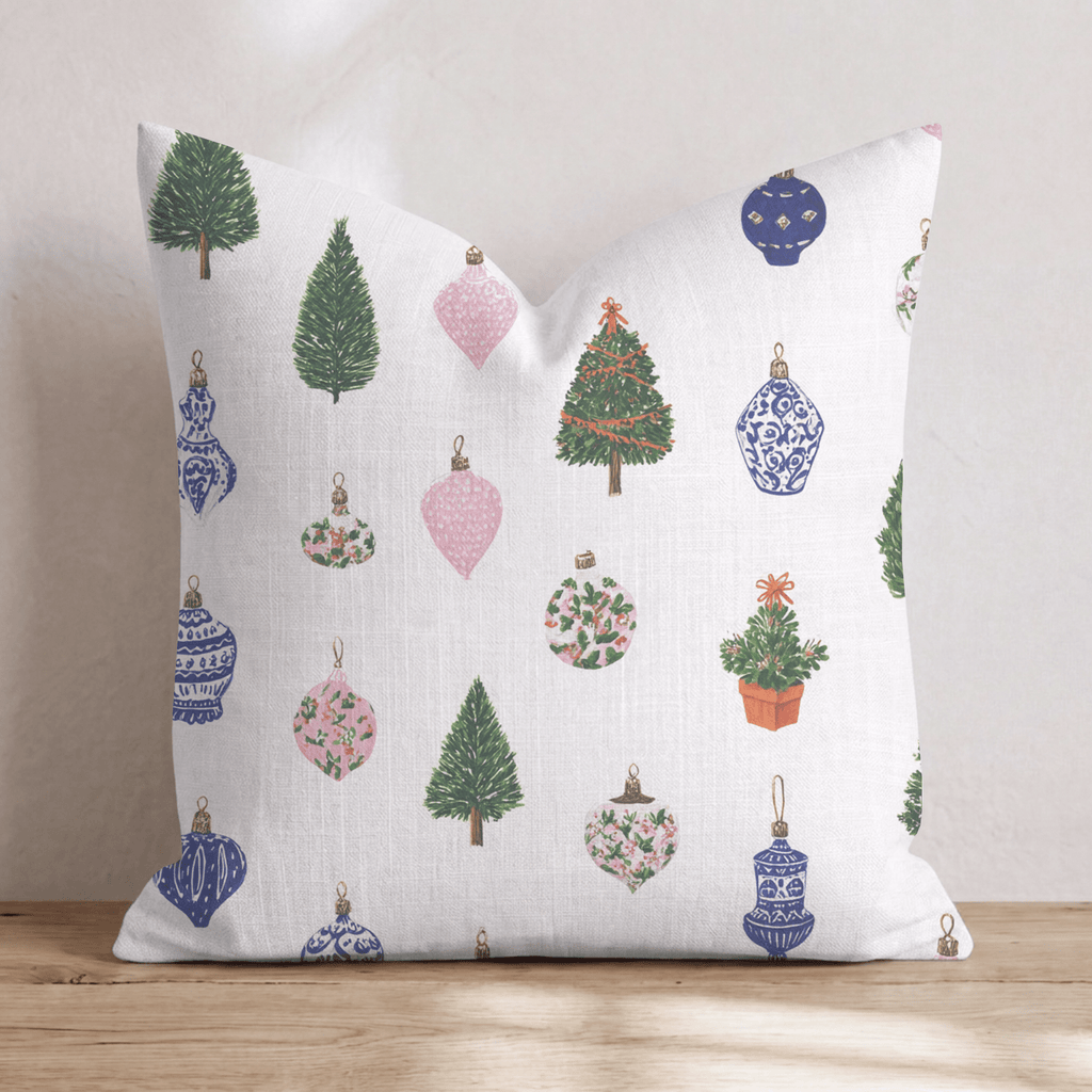 Chinoiserie Tree and Ornament Throw Pillow - Hillcroft Home
