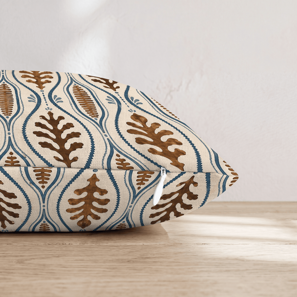 Chocolate Botanica Throw Pillow throw pillow - Hillcroft Home