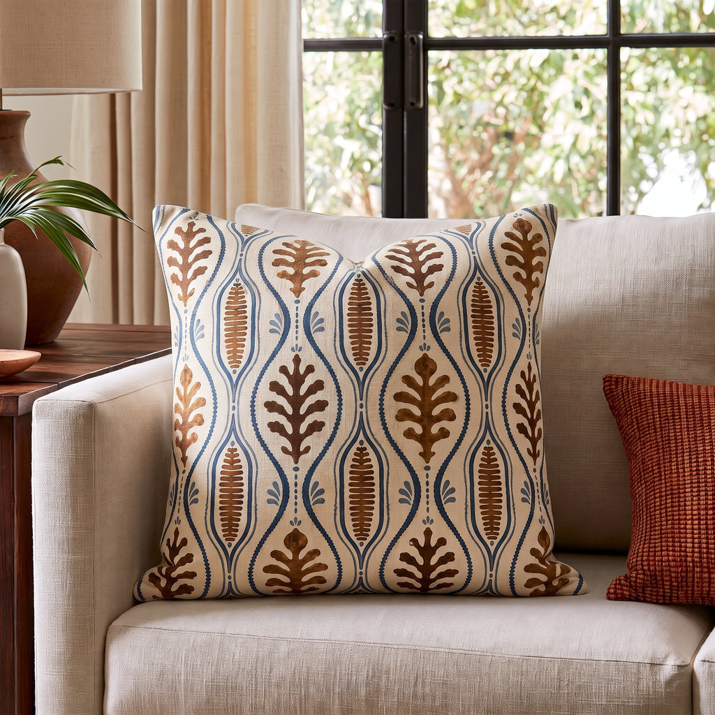 Chocolate Botanica Throw Pillow throw pillow - Hillcroft Home