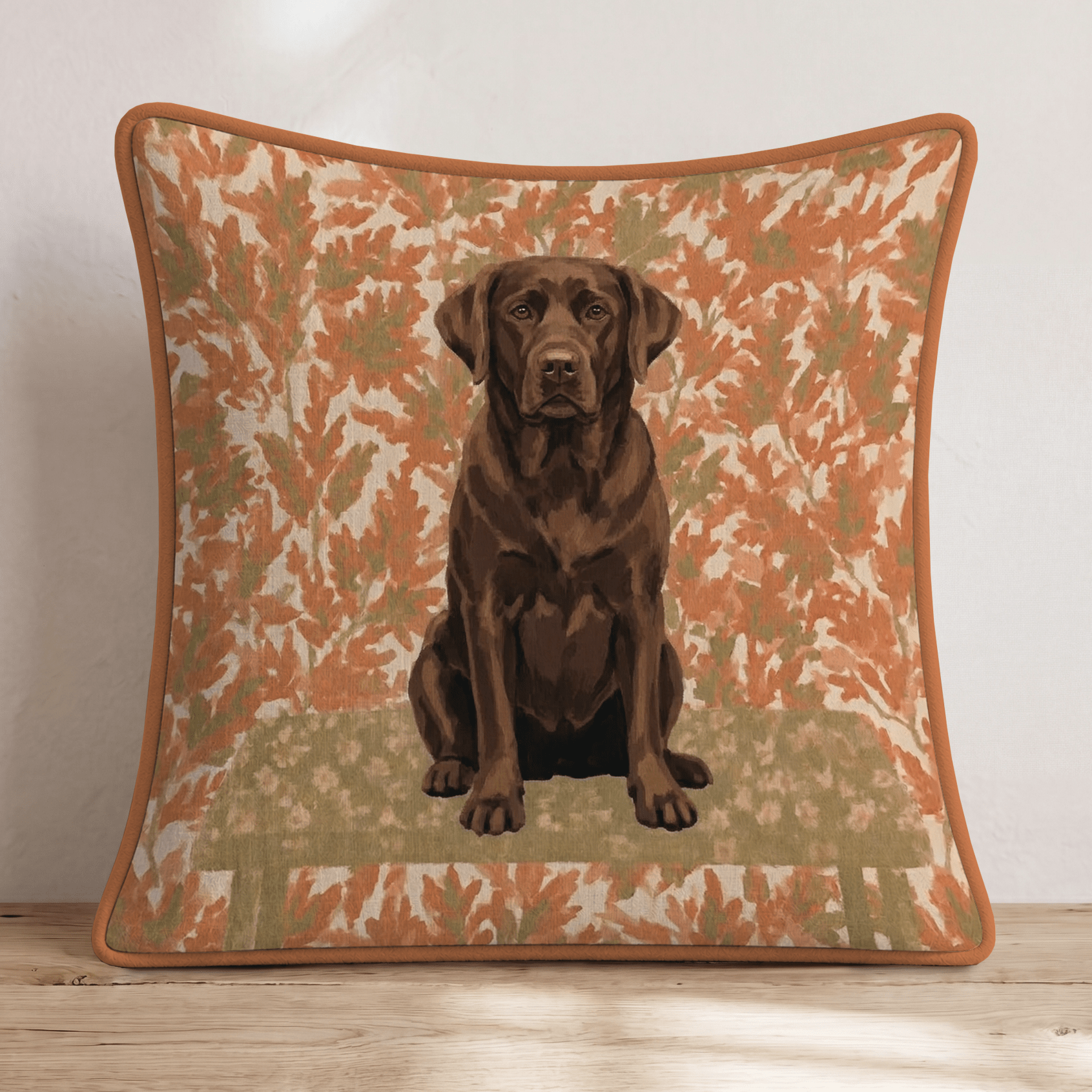 Chocolate Labrador Retriever NYC Fall Afternoon Throw Pillow - Hillcroft Home