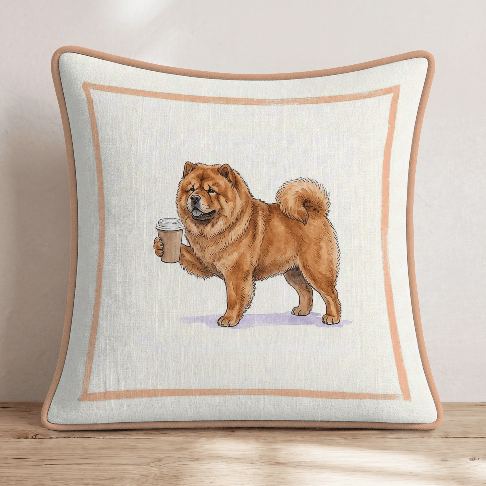Chow Chow Coffee Throw Pillow - Hillcroft Home