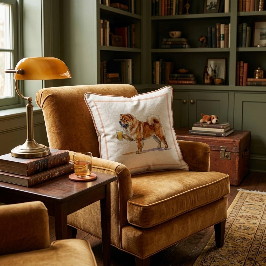 Chow Chow Lager Throw Pillow - Hillcroft Home