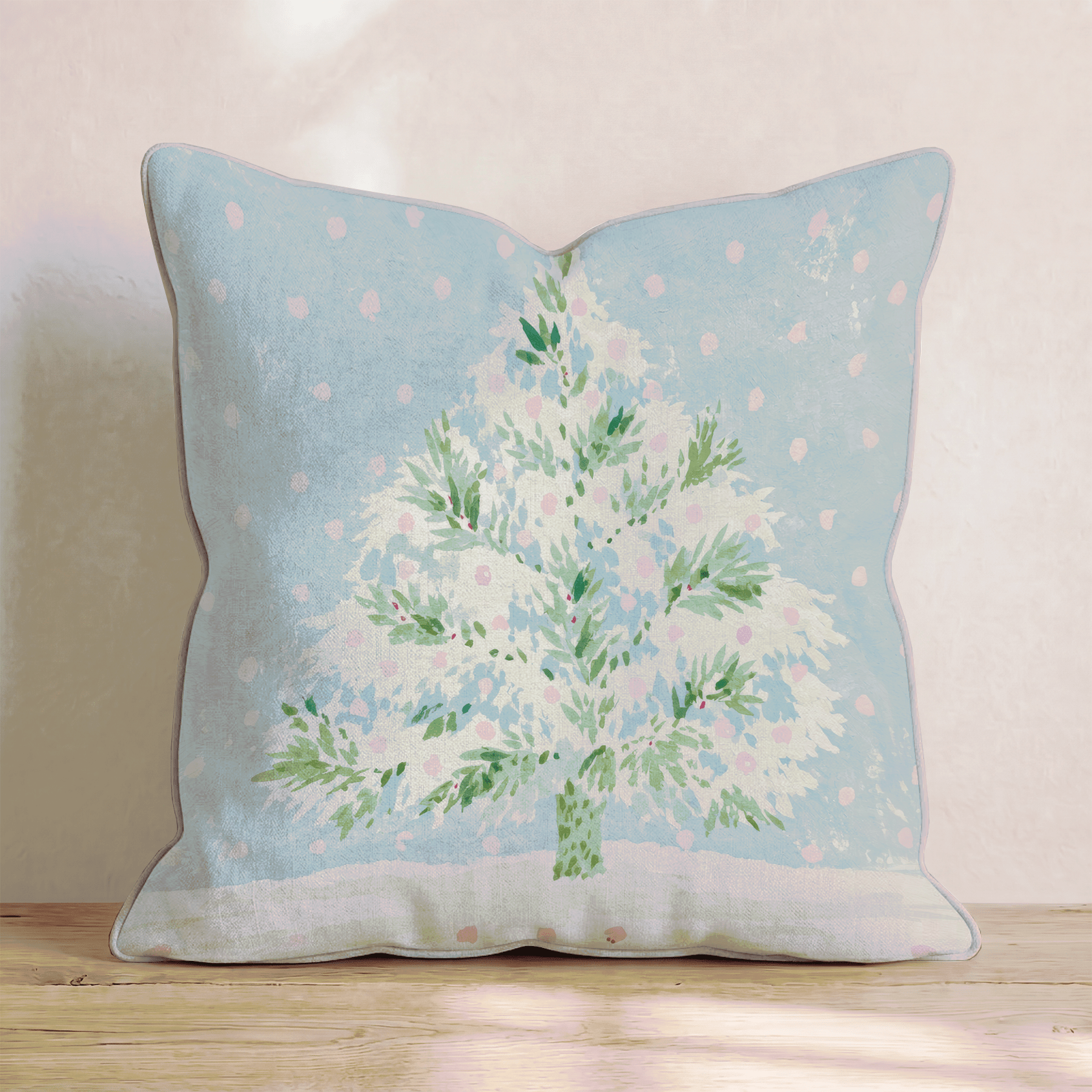 Christmas And Polka Dots Throw Pillow - Hillcroft Home
