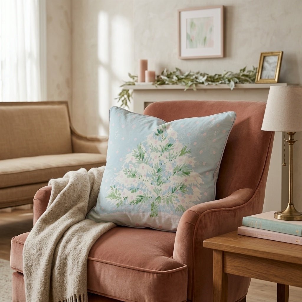 Christmas And Polka Dots Throw Pillow - Hillcroft Home