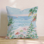 Christmas At The Beach Throw Pillow - Hillcroft Home