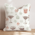 Christmas Bar Cart Neutral Throw Pillow - Hillcroft Home