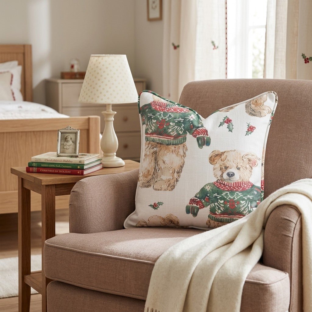 Christmas Bear Time Throw Pillow - Hillcroft Home