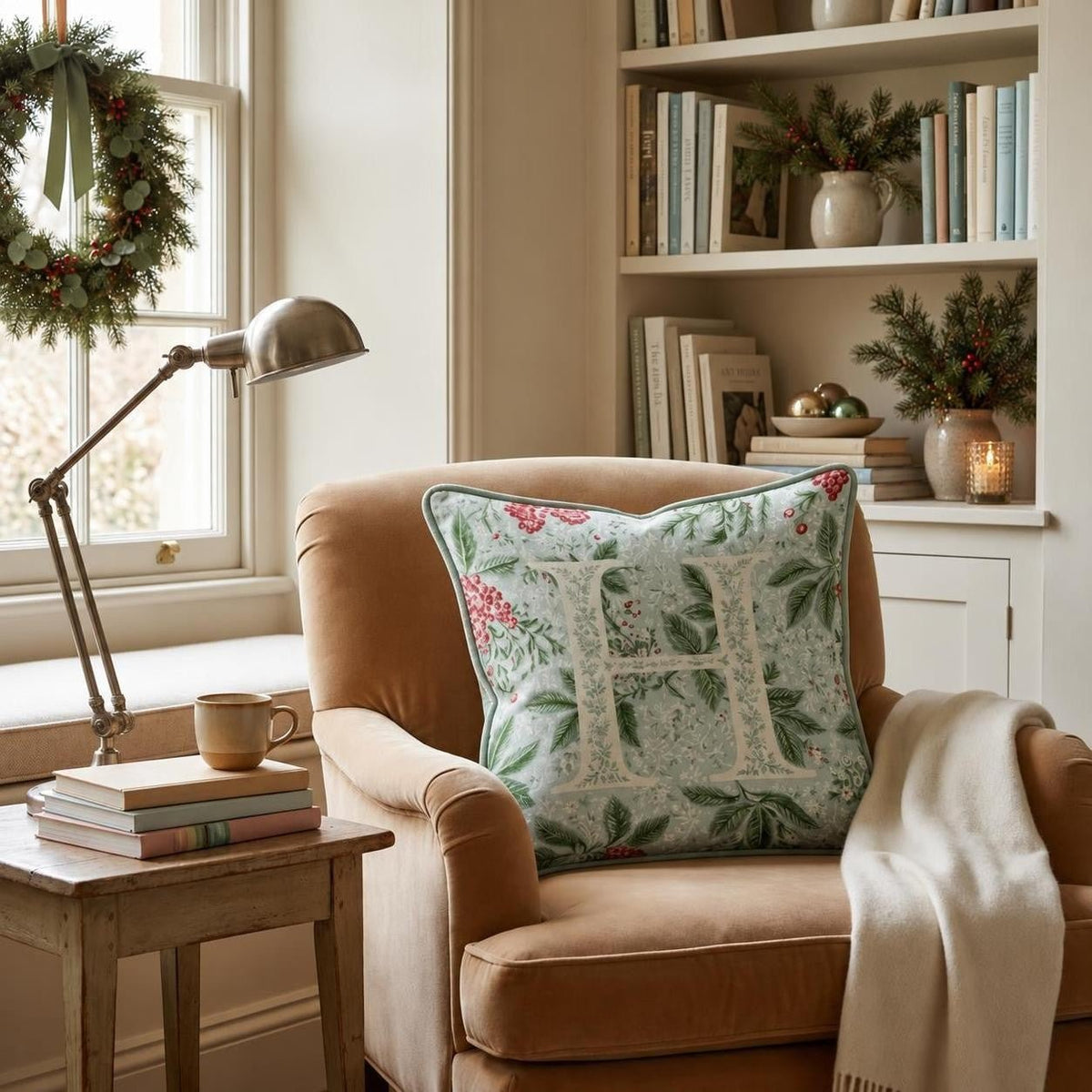 Christmas Berry H Throw Pillow throw pillow - Hillcroft Home