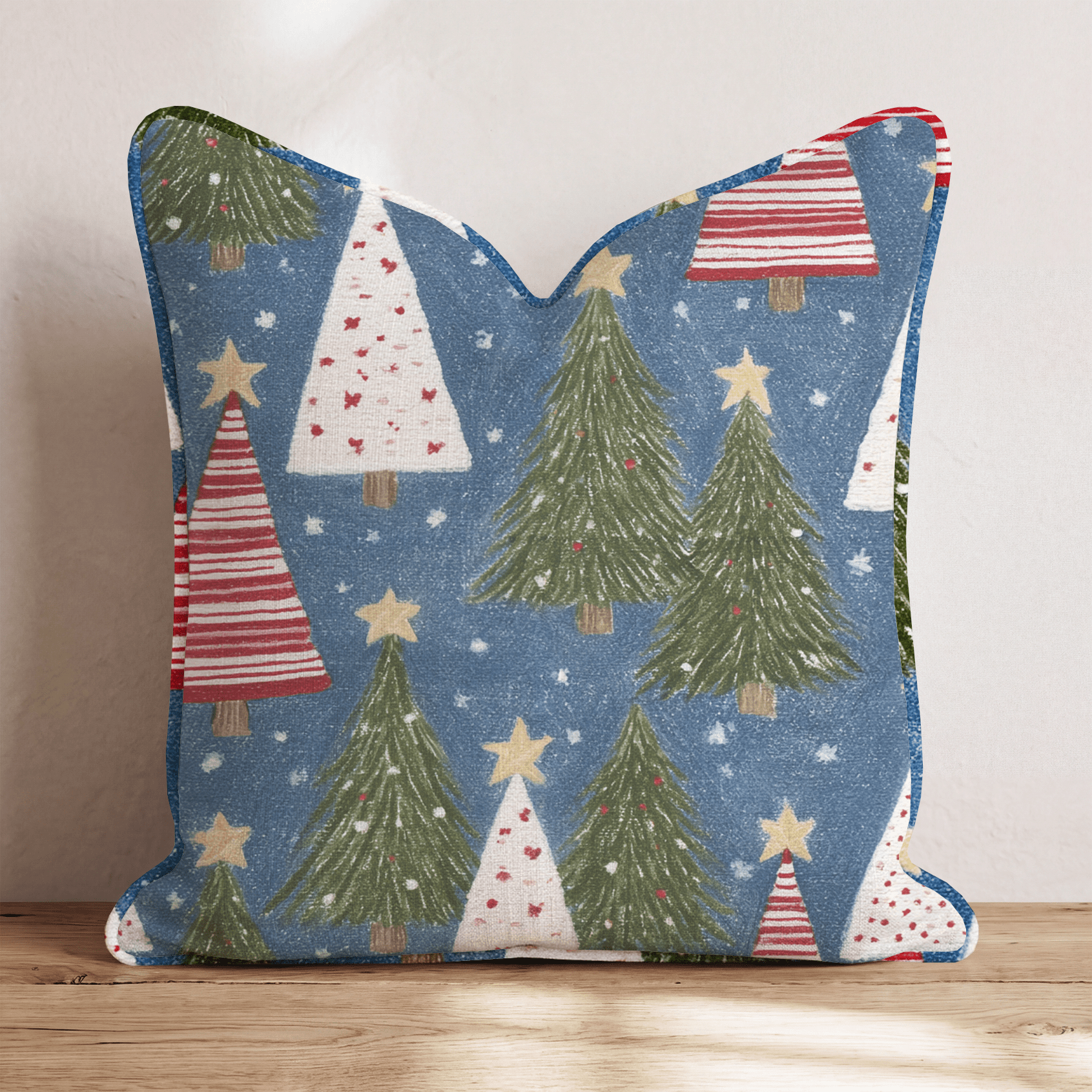 Christmas Blue Fir Throw Pillow - Hillcroft Home