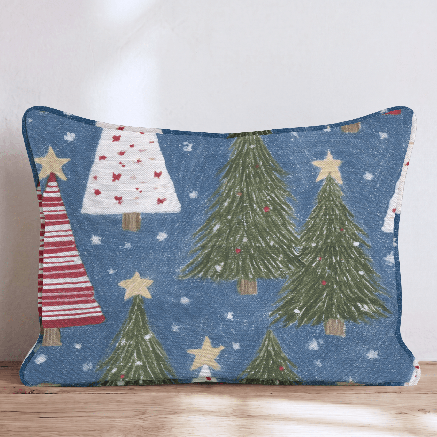 Christmas Blue Fir Throw Pillow - Hillcroft Home