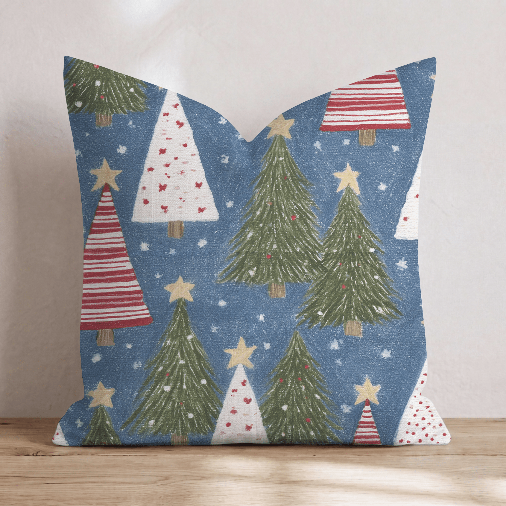 Christmas Blue Fir Throw Pillow - Hillcroft Home