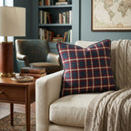 Christmas Blue Picnic Throw Pillow - Hillcroft Home