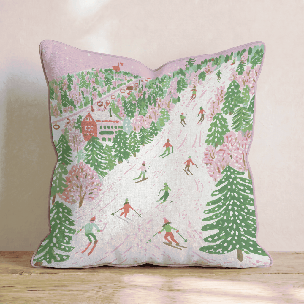 Christmas Bookshop Facade Throw Pillow - Hillcroft Home