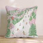 Christmas Bookshop Facade Throw Pillow - Hillcroft Home