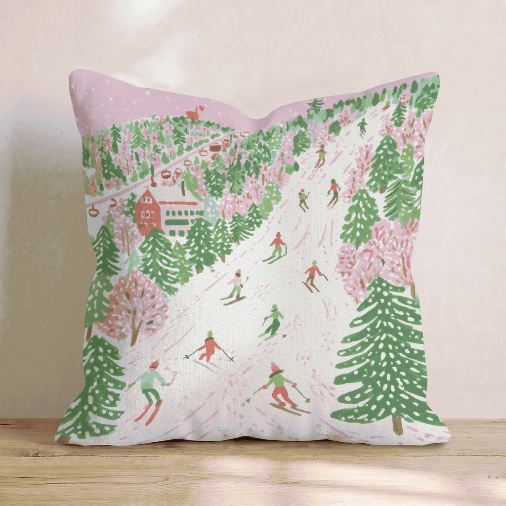 Christmas Bookshop Facade Throw Pillow - Hillcroft Home