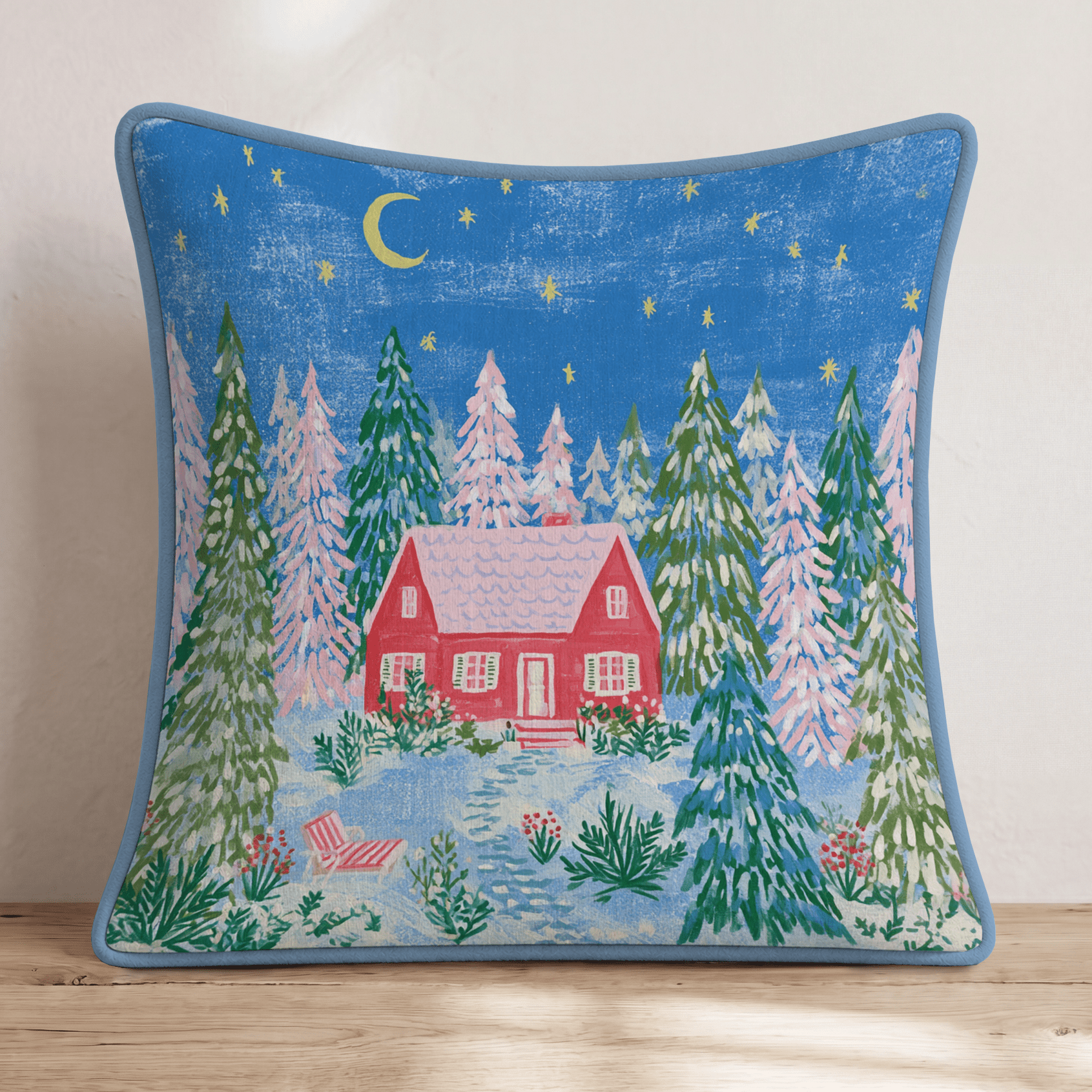 Christmas Cabin Throw Pillow - Hillcroft Home