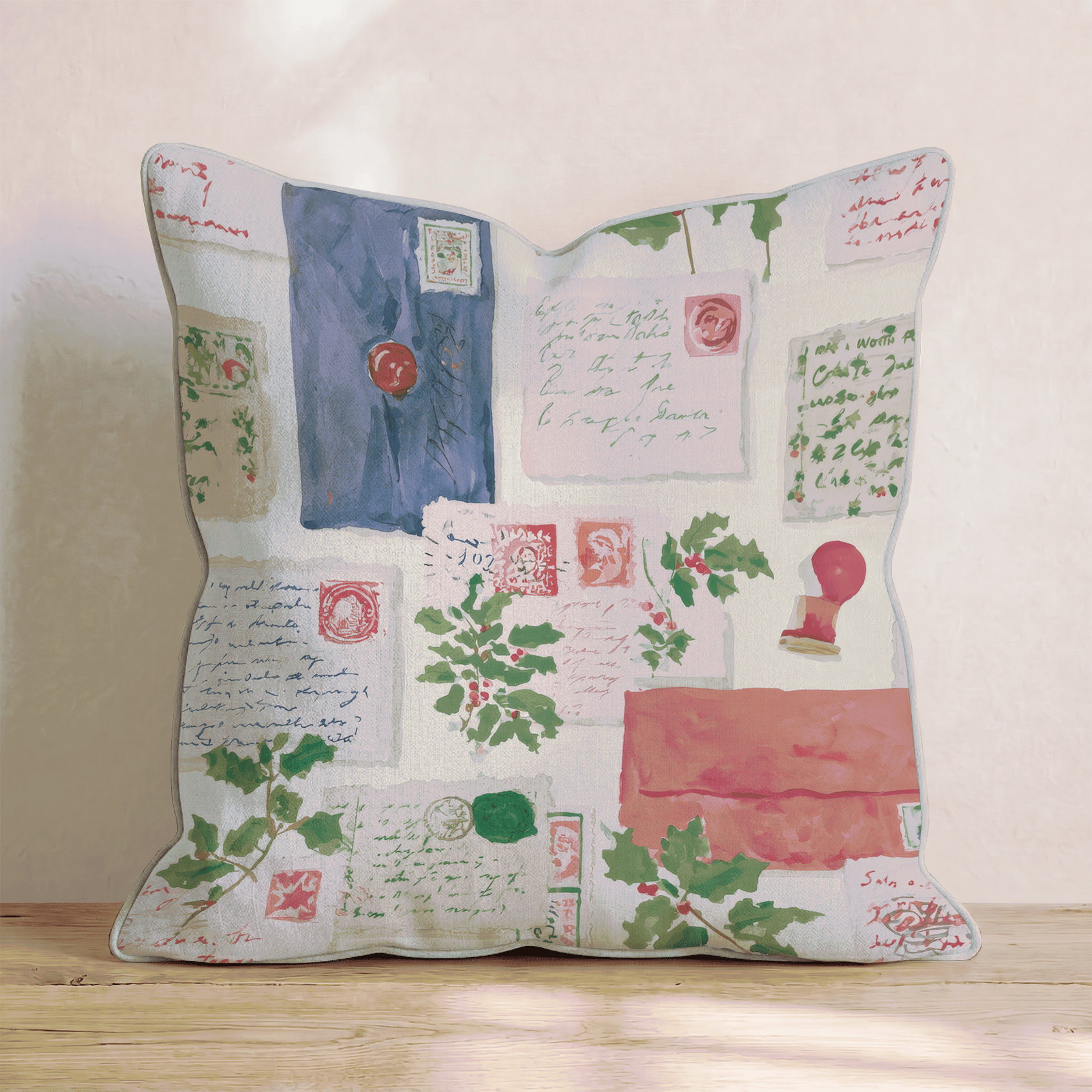 Christmas Cards Throw Pillow - Hillcroft Home
