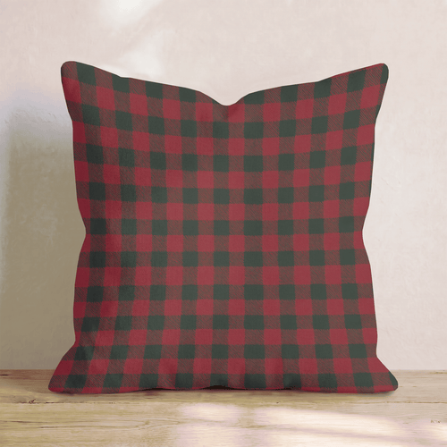Christmas Carol Check Throw Pillow - Hillcroft Home